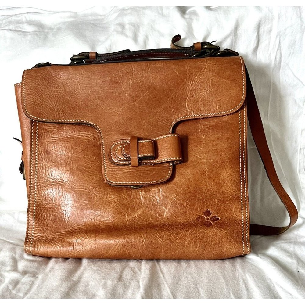 Patricia Nash Satchel Purse Bag Italian Leather Top Handle and Shoulder Strap